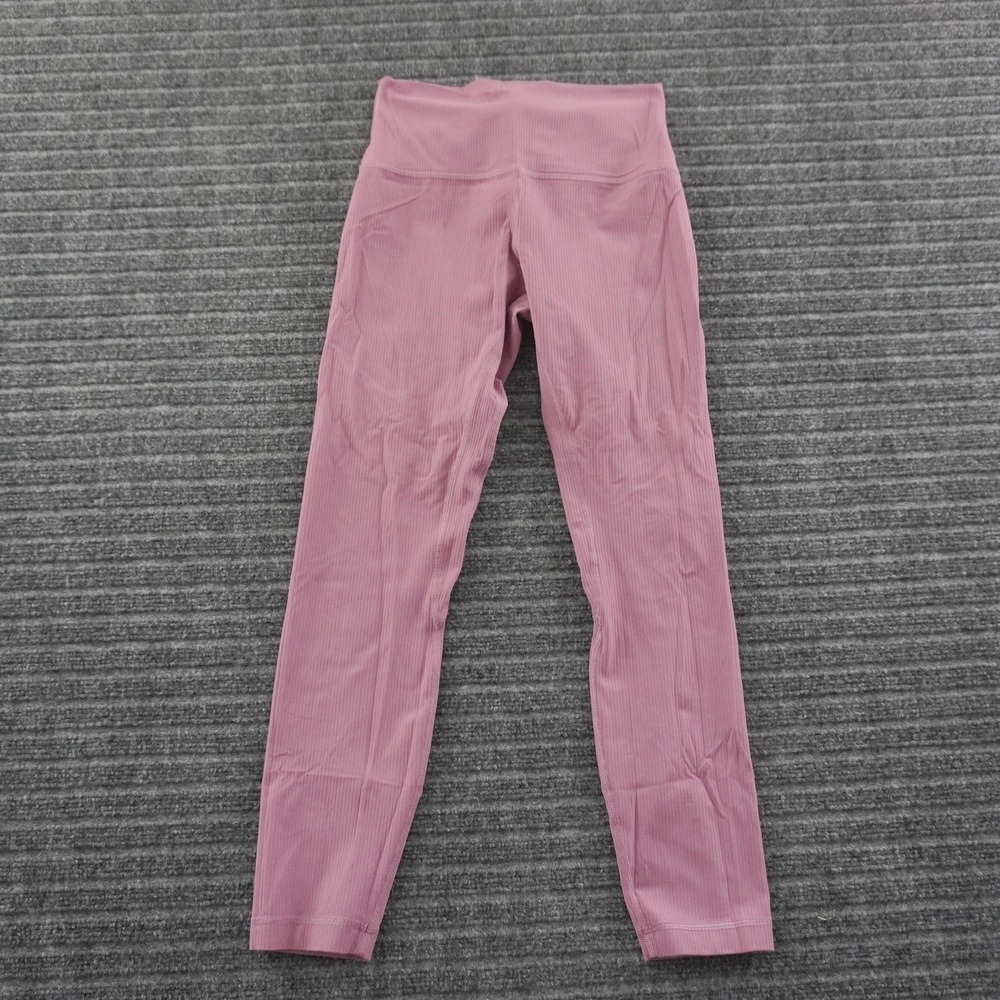 Lululemon Align Ribbed Leggings Women Size 6 Pink High Rise 25 Inseam 7/8 Length